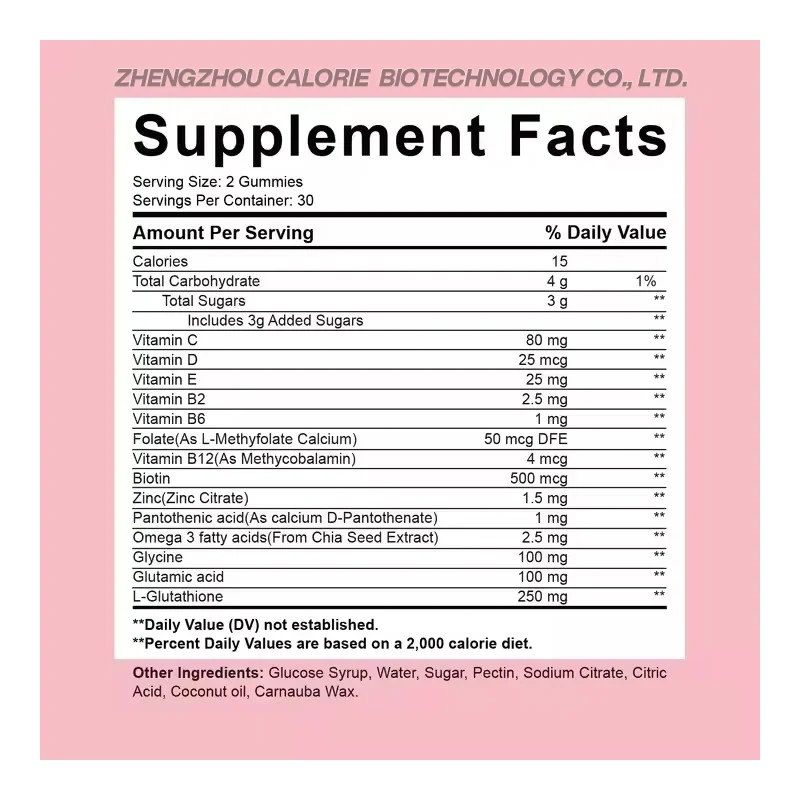 OEM Beautiful Health Products Smooth Hair and Skin Gummy Candy Premium Collagen Gummies for Skin