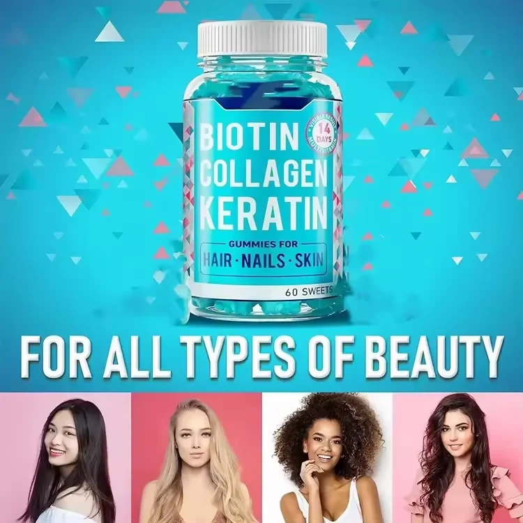 WELLBODY OEM/ODM Hair Vitamins Gummies With Biotin and Collagen Candy Health Care Supplement Private Label