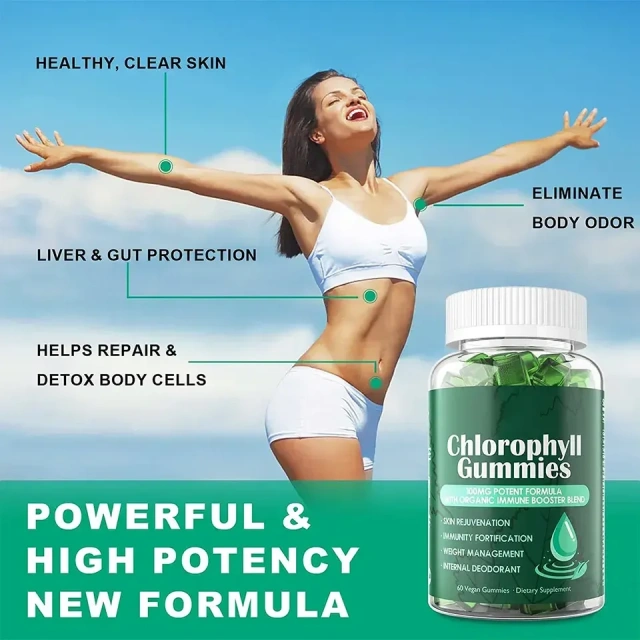 Natural Chlorophyll Liver Detox Healthcare Supplement Gummy Candy Boost Health Immunity Gummies Memory