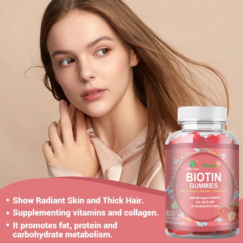 Private Label Biotin Gummies Biotin Keratin Collagen Hair Skin and Nails Vitamins Biotin Supplement Gummies