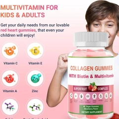 OEM/ODM/OBM Private Label Collagen Gummies With Biotin Multivitamins Remove Dark Spots Biotin Collagen Gummies for Skin