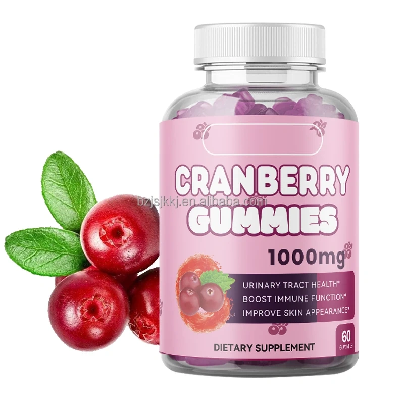 OEM Factory Wholesale Cranberry Gummies Supplement Health Food Adults Beauty Product Collagen Dosage Form