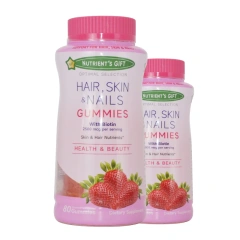 OEM ODM Strawberry Gummies With Vitamin for Women Supports Hair, Skin, and Nail Health Biotin Hair Nail Skin Growth Gummies