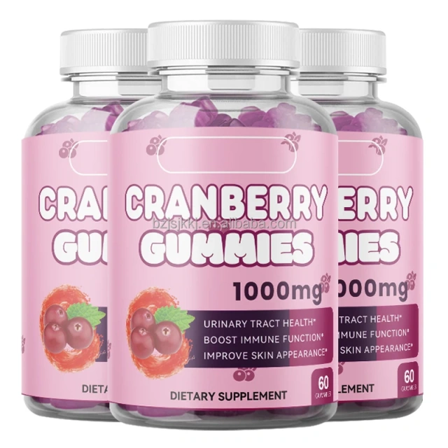 OEM Factory Wholesale Cranberry Gummies Supplement Health Food Adults Beauty Product Collagen Dosage Form