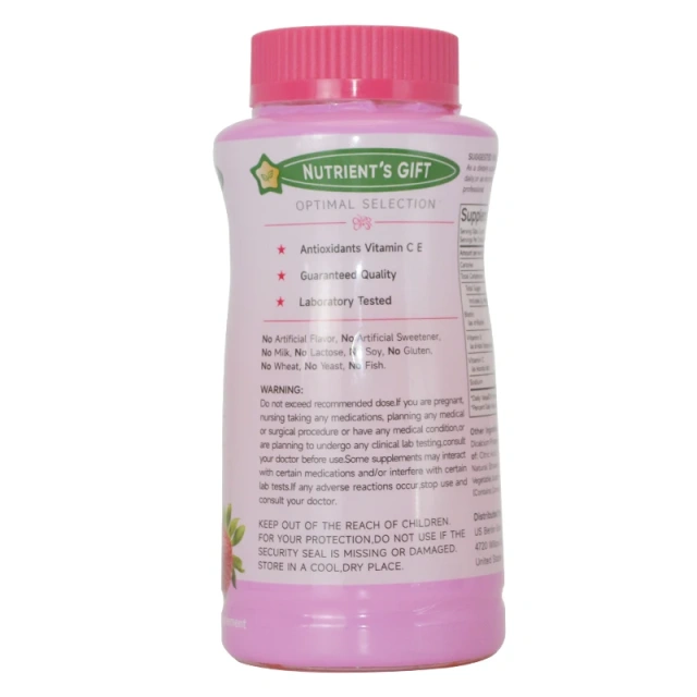 OEM ODM Strawberry Gummies With Vitamin for Women Supports Hair, Skin, and Nail Health Biotin Hair Nail Skin Growth Gummies