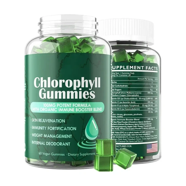 Natural Chlorophyll Liver Detox Healthcare Supplement Gummy Candy Boost Health Immunity Gummies Memory