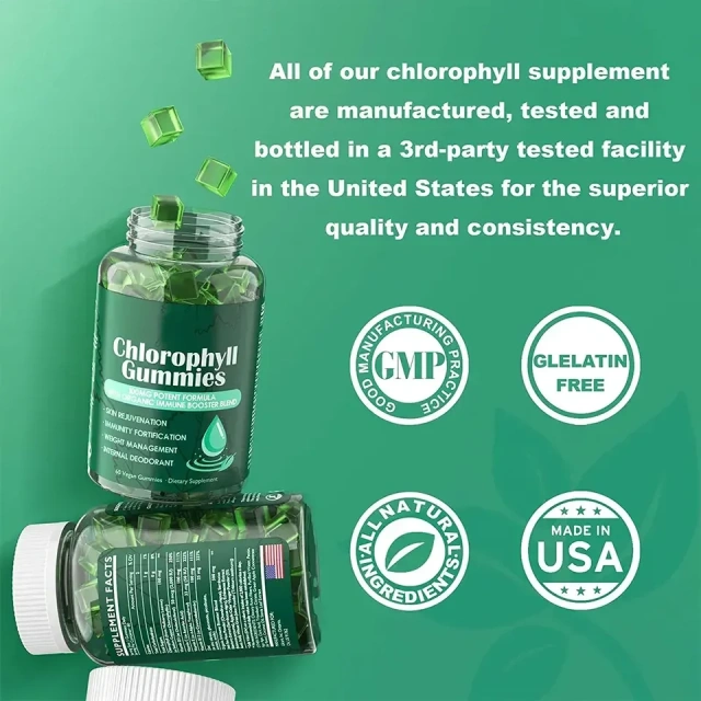 Natural Chlorophyll Liver Detox Healthcare Supplement Gummy Candy Boost Health Immunity Gummies Memory