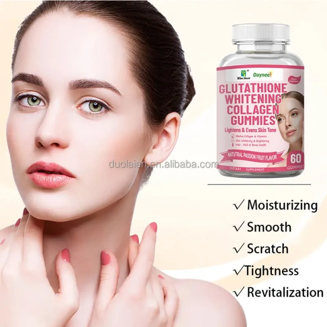 Private Label Natural L-G Lutathione Skin Lightening G Lutathione Reduced Whitening Skin Collagen Gummies