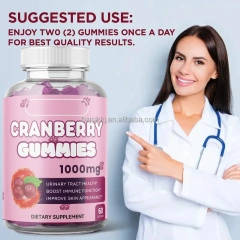 OEM Factory Wholesale Cranberry Gummies Supplement Health Food Adults Beauty Product Collagen Dosage Form