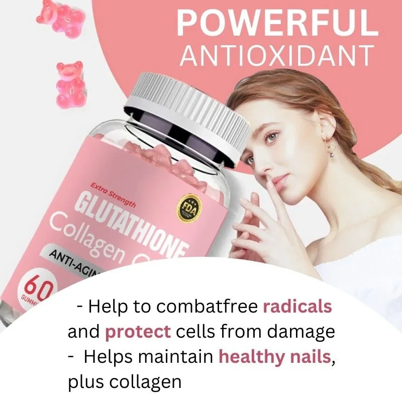 Oem Manufacturing logo Anti-Aging Collagen Collagen Gummies with Vitamin K for Skin Whitening  Anti-Aging Support Supplements