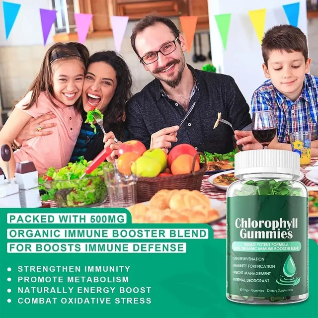 Natural Chlorophyll Liver Detox Healthcare Supplement Gummy Candy Boost Health Immunity Gummies Memory