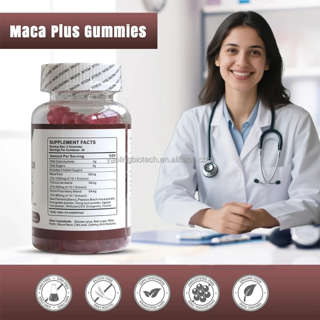 OEM Maca Plus Gummies 1500mg Big Booty Enhancer with Black Maca Root Multivitamin Support BUTTOCKS of ABUNDANCE