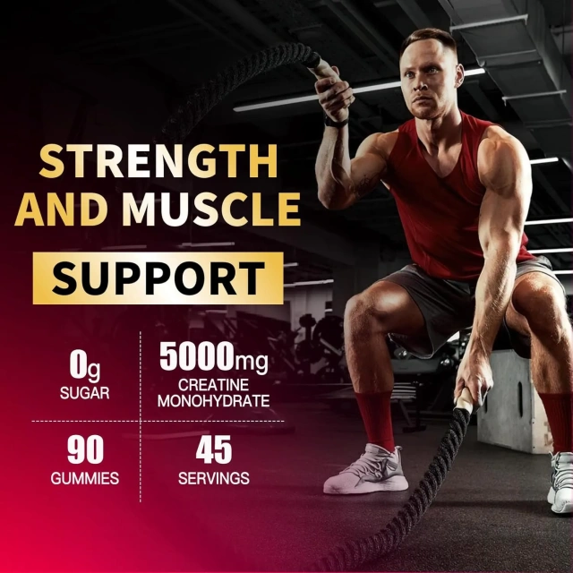 OEM Hot Sale Creatine Monohydrate Gummies 5000mg for Men & Women Chewables Creatine Monohydrate for Muscle Strength 90 Counts
