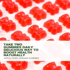 Organic Non-GMO Sugar-Free Apple Cider Vinegar Gummies B12 Vitamin C Herbal Extract Supplement for Digestion Energy Immune