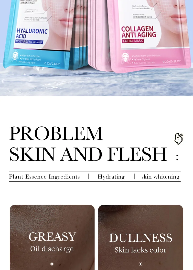 Beauty Product BIOAQUA Private Label Korean Skin Care Facial Mask Whitening and Moisturizing Hyaluronic Acid Sheet Mask