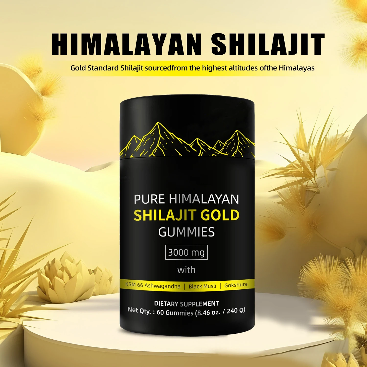 Organic himalayan shilajit gummies food grade supplement individually packaged no added ingredients raw shilajit