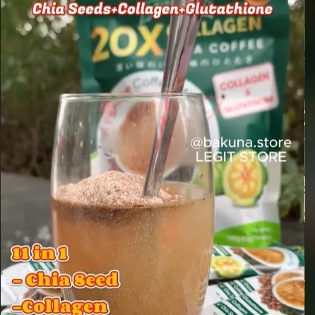 Original Collagen Coffee with Sweet Chocolate Flavor Chia Seed Wrapped Popular Cross-Border Foreign Trade Instant Coffee in Bag