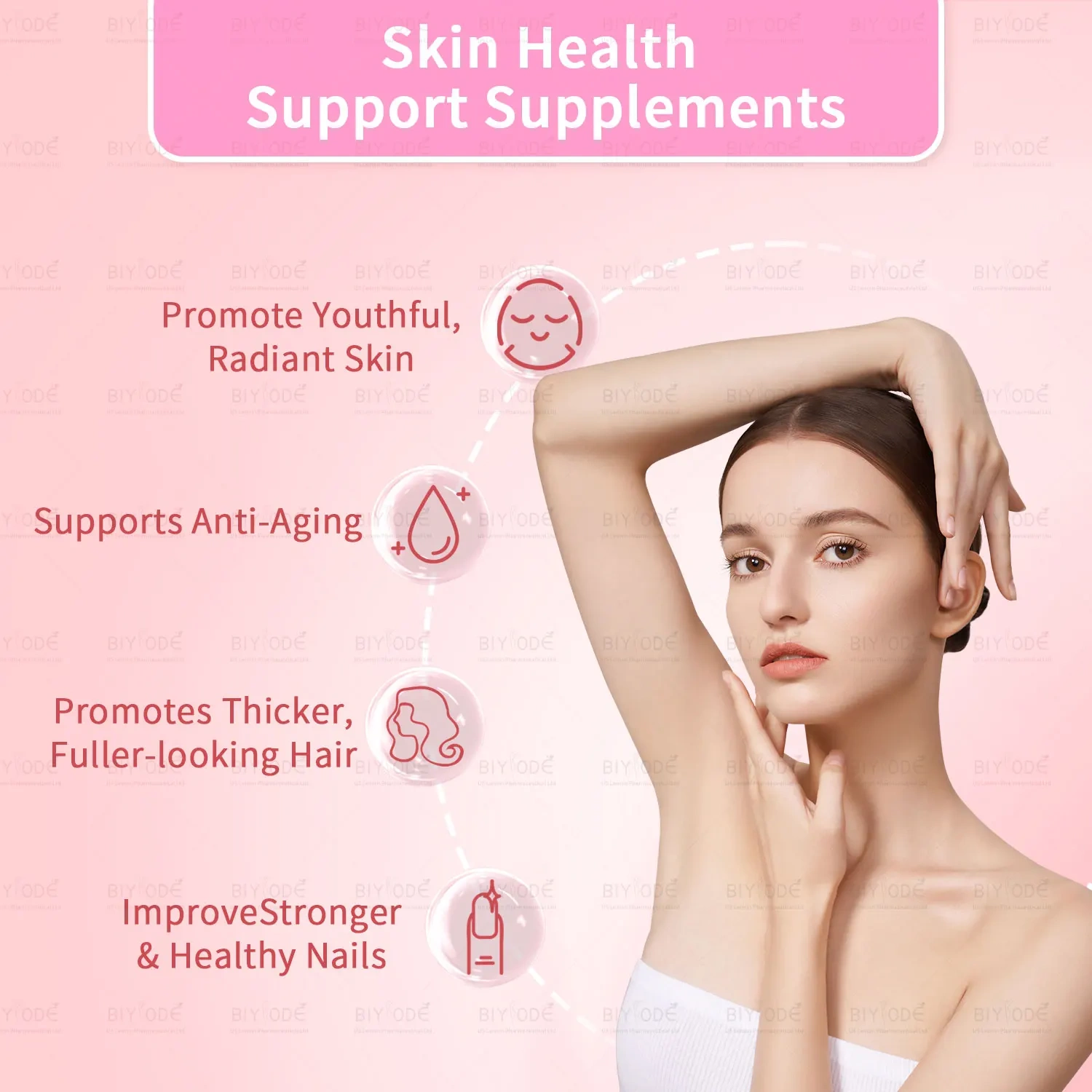 Jiabeikang Factory Vitamin and Supplement Wholesale Organic Multivitamins Skin Hair Nails Health Collagen+C Fruit-Pectin Gummies