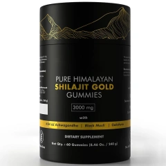 Organic himalayan shilajit gummies food grade supplement individually packaged no added ingredients raw shilajit
