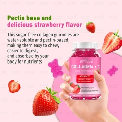 Jiabeikang Factory Vitamin and Supplement Wholesale Organic Multivitamins Skin Hair Nails Health Collagen+C Fruit-Pectin Gummies