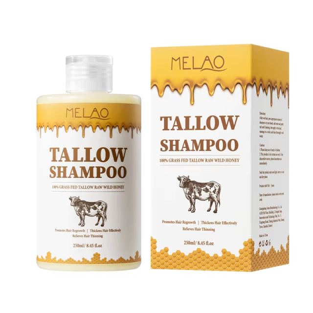 Private Label Hair Products Beef Tallow Shampoo Nourished Fuller Hair Regrowth Increasing Volume Silicone Hair Growth Shampoo