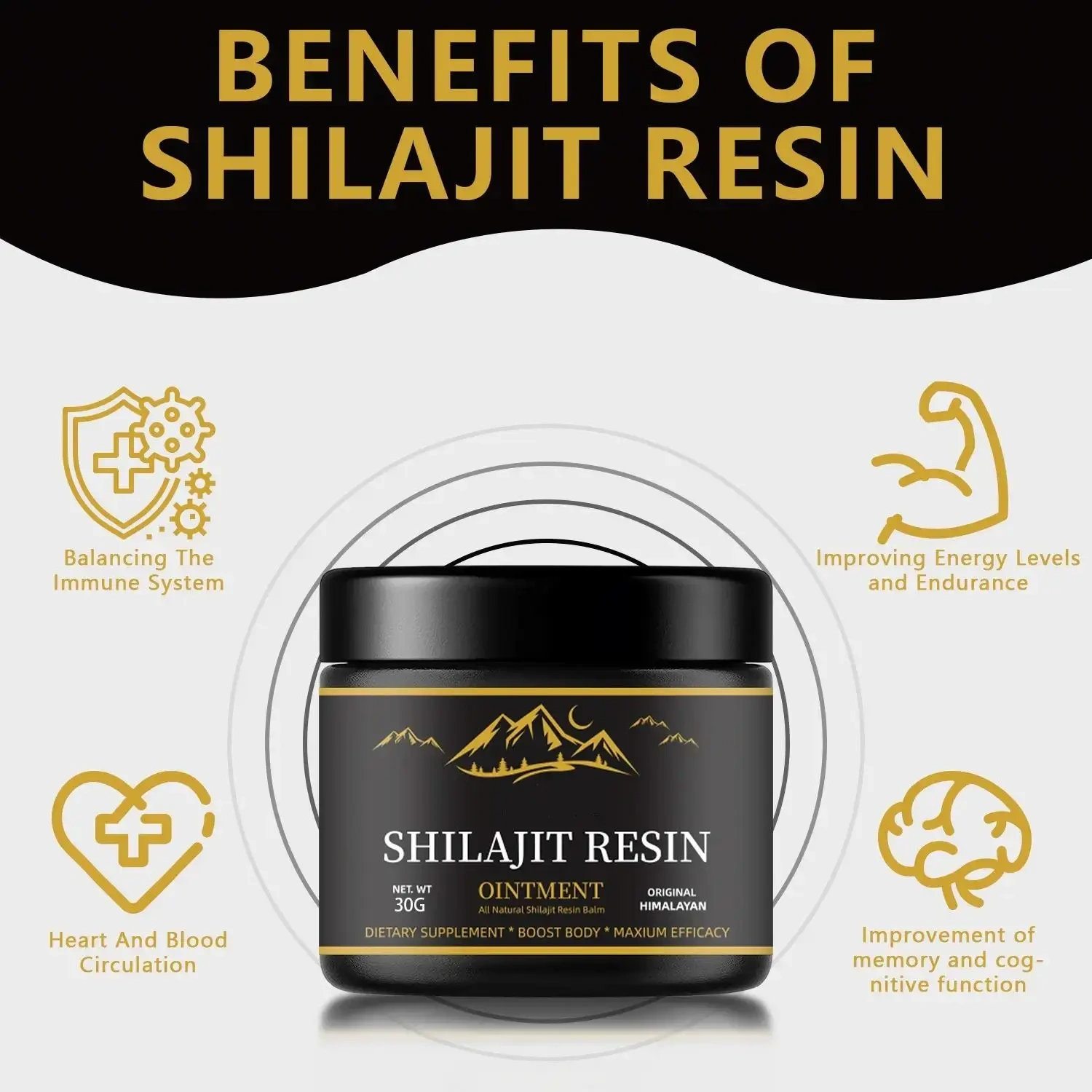 Hot Sale Shilajit 100% Natural Pure Himalayan Organic Shilajit Resin Potency Natural Organic Shilajit Resin Brain Supplement