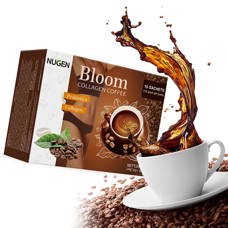 Instant Slimming Chocolate Flavor Coffee Cream Bitter Taste with Sugar Glutenin Collagen Bloom White Powder in Box Packaging