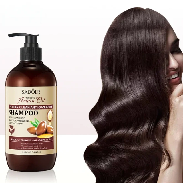 Hot Selling Argan Oil Fluffy Shampoo 500ml Anti-dandruff Improve Hair Growth Nourishing Shampoo for Dry Hair