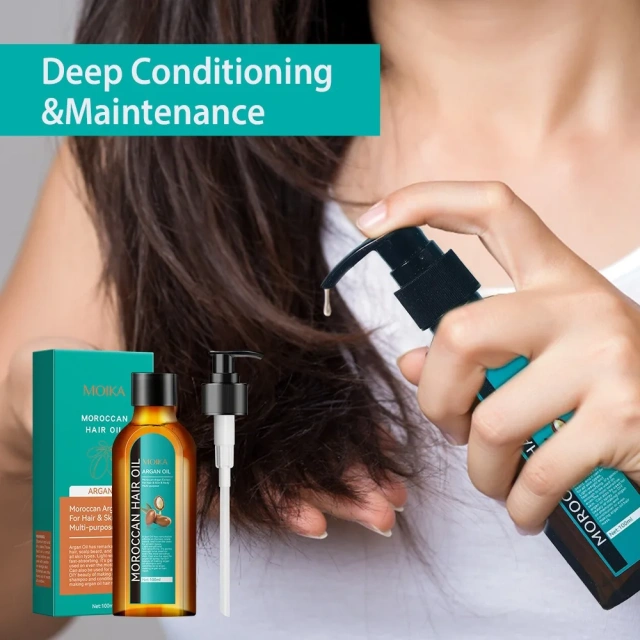 ODM OEM Customized  Nourishing Repair Damaged Hair Prevent Frizz Soften Hair Rosemary Moroccan Organic Hair Care Serum Oil