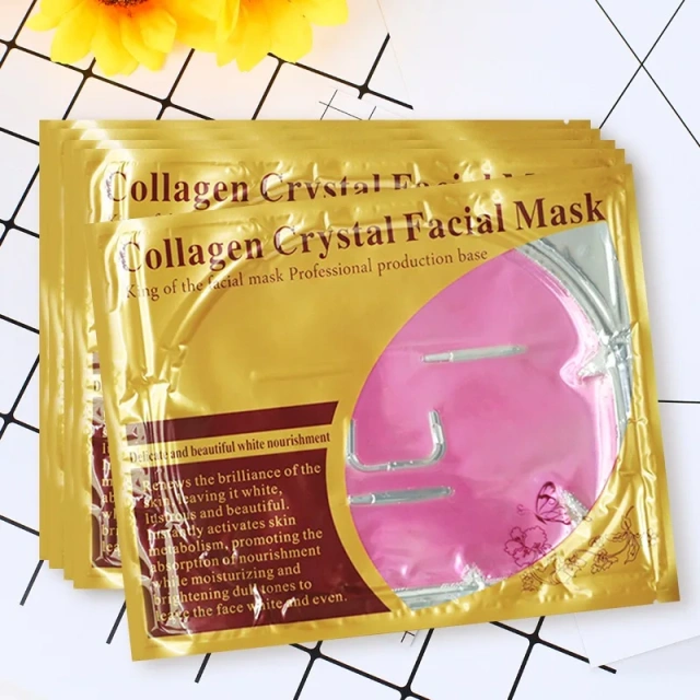 Collagen Pink Korean Facial Sheet Face Mask Gold Wholesale Repairing Moisturizing Anti-aging Nourishing Rose Crystal Beauty Skin