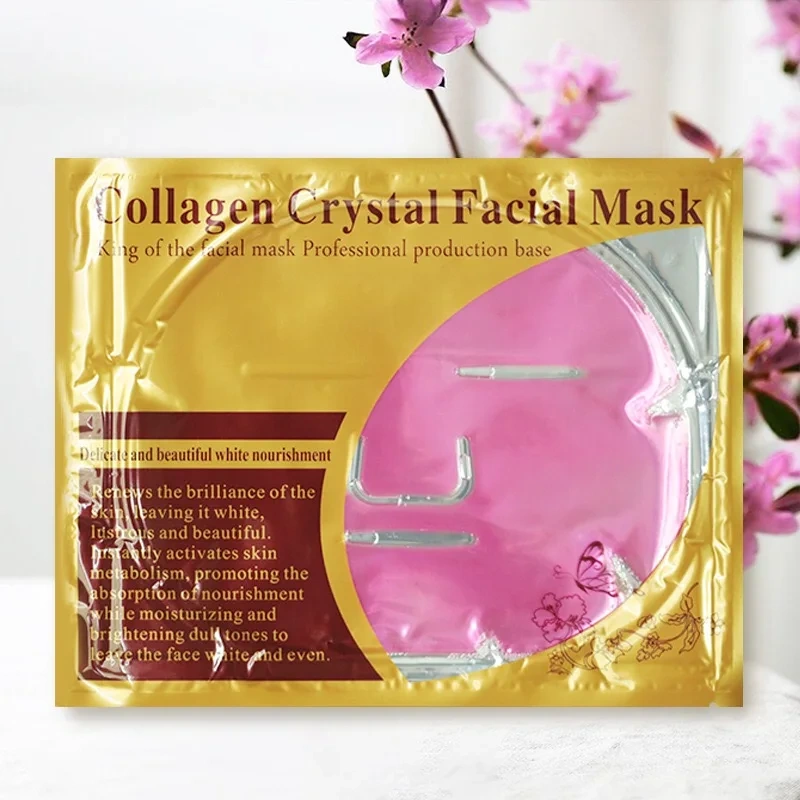 Collagen Pink Korean Facial Sheet Face Mask Gold Wholesale Repairing Moisturizing Anti-aging Nourishing Rose Crystal Beauty Skin