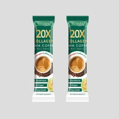 Original Collagen Coffee with Sweet Chocolate Flavor Chia Seed Wrapped Popular Cross-Border Foreign Trade Instant Coffee in Bag