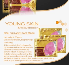 Collagen Pink Korean Facial Sheet Face Mask Gold Wholesale Repairing Moisturizing Anti-aging Nourishing Rose Crystal Beauty Skin
