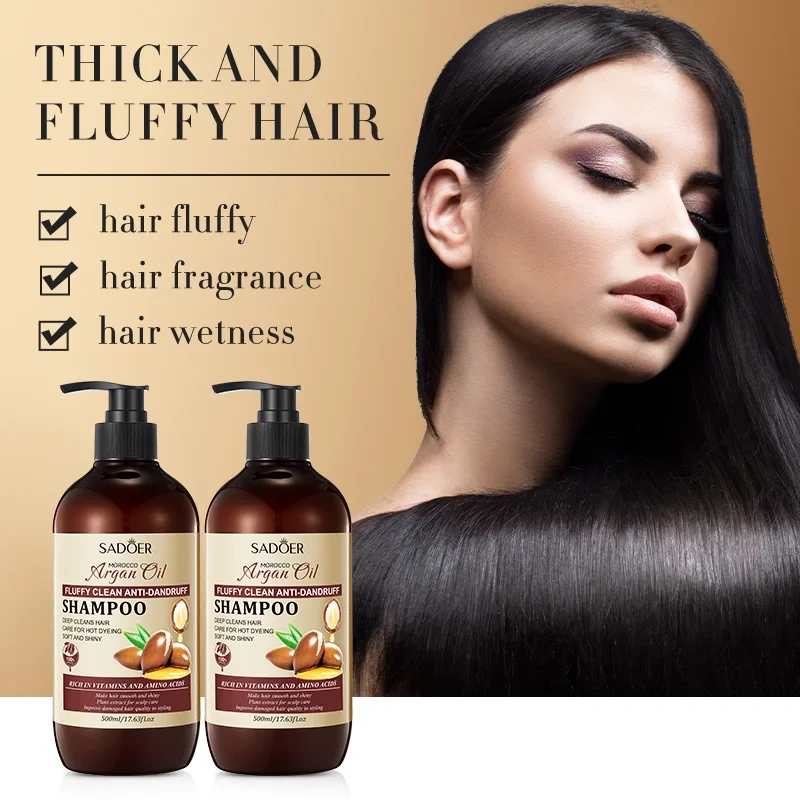 Hot Selling Argan Oil Fluffy Shampoo 500ml Anti-dandruff Improve Hair Growth Nourishing Shampoo for Dry Hair