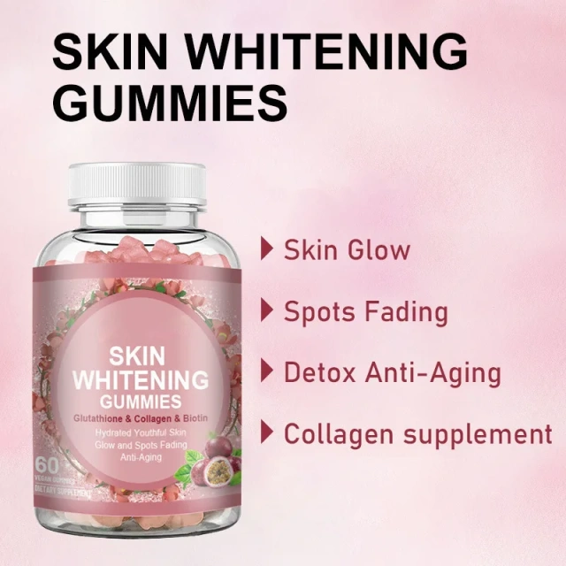 Cross Border Export Skin Whitening Gummies Revitalize the Skin and Bid Farewell to Dullness Source Factory Spot Goods 60capsules