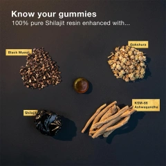 Organic himalayan shilajit gummies food grade supplement individually packaged no added ingredients raw shilajit