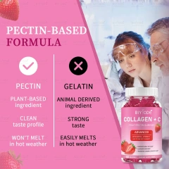 Jiabeikang Factory Vitamin and Supplement Wholesale Organic Multivitamins Skin Hair Nails Health Collagen+C Fruit-Pectin Gummies