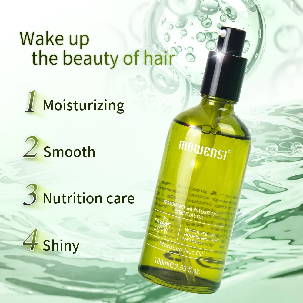 Private Label 50ml Hair Essential Oil Deep Nourishing Hair Serum Repair Damaged Morocco Nut Oil Hair Oil