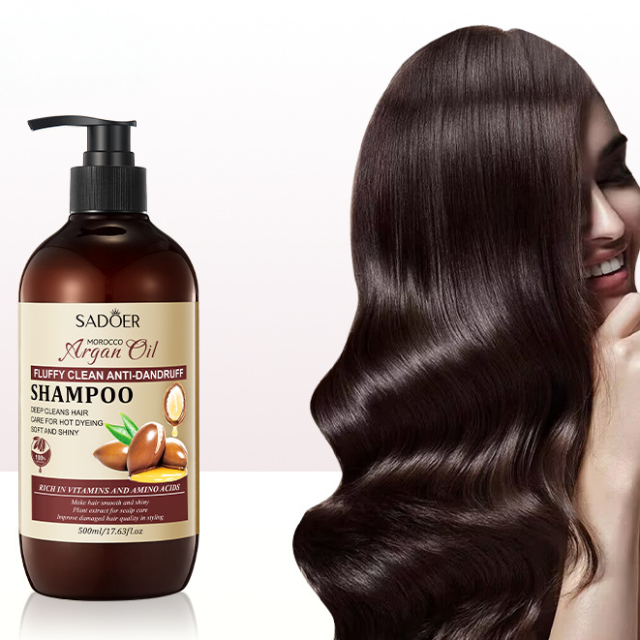 Hot Selling Argan Oil Fluffy Shampoo 500ml Anti-dandruff Improve Hair Growth Nourishing Shampoo for Dry Hair