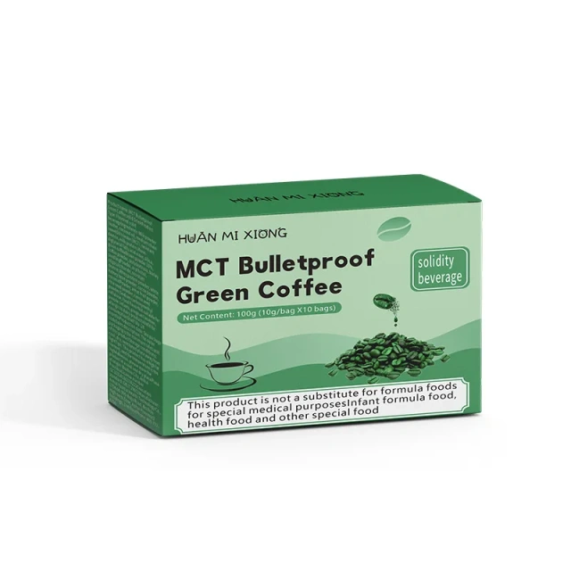 MCT Green Coffee Powder Sweet Fruit-Flavored Sugar-Free Instant Slimming Iced Coffee Nut Chocolate Options Box Certified Halal