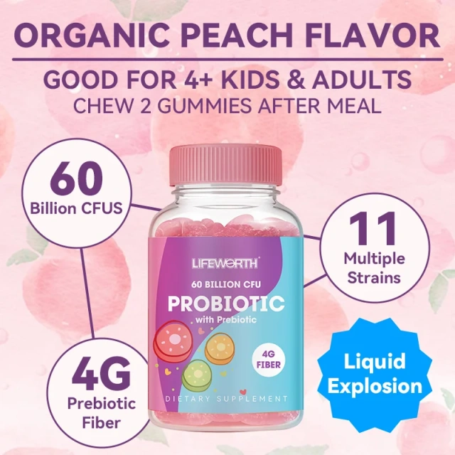 Lifeworth Custom 10 Billion CFU/G Lactobacillus Salivarius Powder Lactobacillus Salivarius Probiotic Multi Vitamin Gummy