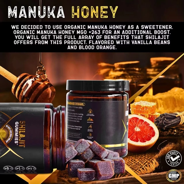 Shilajit Gummies Supplement Douzi Xara 3000 Honey 4000mg Winston Shilajit Gummies for Men Minerals Shilajit Gummies