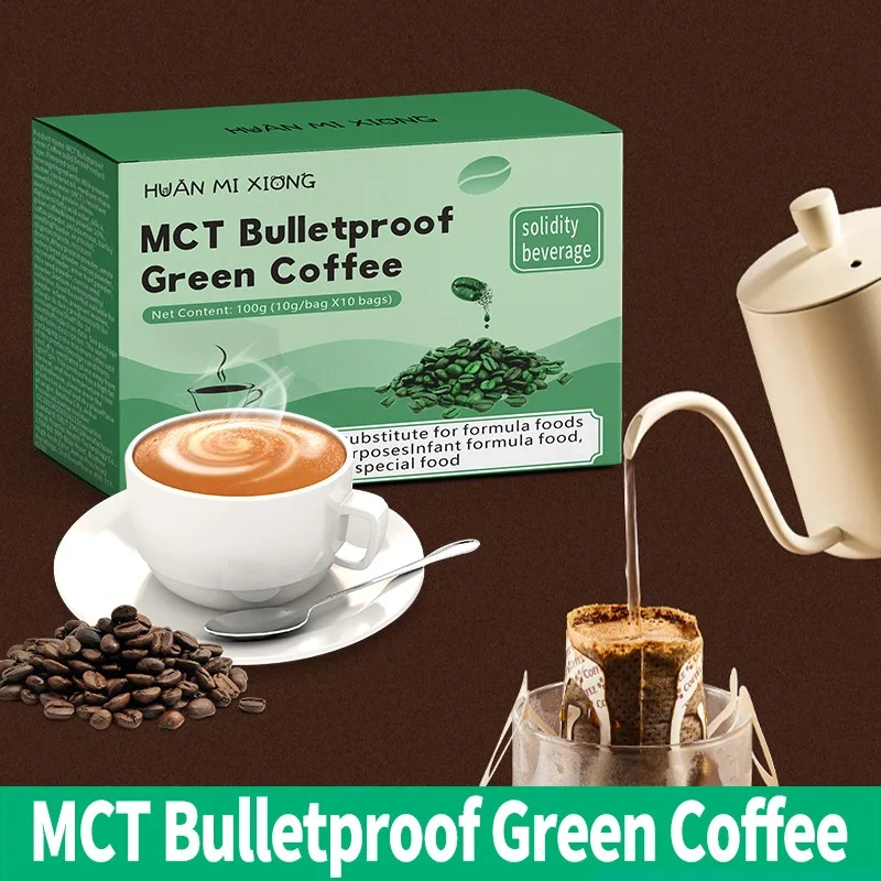 MCT Green Coffee Powder Sweet Fruit-Flavored Sugar-Free Instant Slimming Iced Coffee Nut Chocolate Options Box Certified Halal