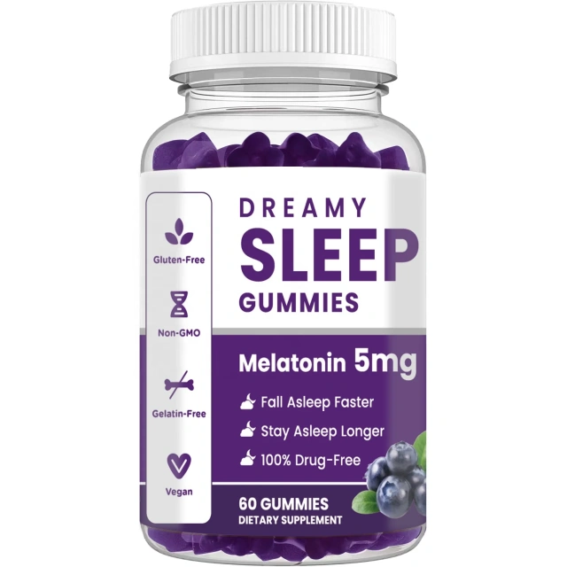 100% Natural Melatonin Gummies Private Label Vitamin D Fast Deep Sleep Melatonin Gummy Candy