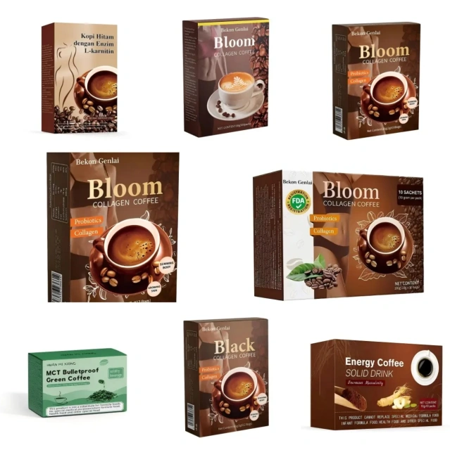 L-Carnitine Instant Coffee Black Chocolate & Sugar Flavored Powder Form with Slimming Feature Foreign Trade Box Packaging Bag