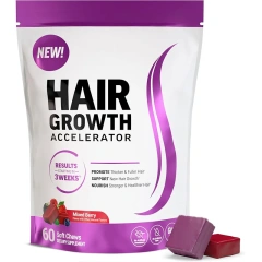 Hot Selling New Product Hair Growth Vitamins Promote Thicker Stronger Hair for Women Biotin Supplement Hair Growth Soft Chews