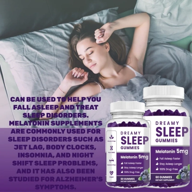 100% Natural Melatonin Gummies Private Label Vitamin D Fast Deep Sleep Melatonin Gummy Candy