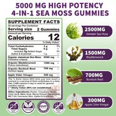 Greenpie Sea Moss Gummies Higher Nutritional Value Healthcare Supplement for Energy Support