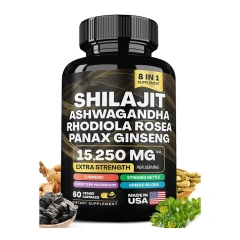 OEM Factory Custom Pure Himalayan Herbal Supplements Ashwagandha Rhodiola Rosea Panax Ginseng Complex Shilajit Capsules