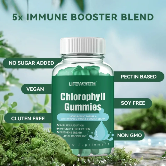 Lifeworth Halal Gummy Bear Candy Chlorophyll Powder Antioxidant for Adults